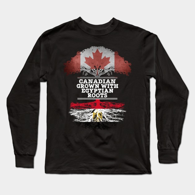 Canadian Grown With Egyptian Roots - Gift for Egyptian With Roots From Egypt Long Sleeve T-Shirt by Country Flags